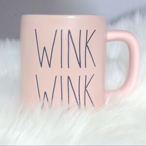 Rae Dunn WINK WINK Pink Ceramic Mug Valentine's Day